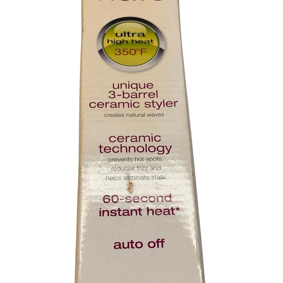 New Conair Infiniti 3 Barrel Ceramic Curling Iron Soft Curls Wand 360 degrees - Picture 7 of 9